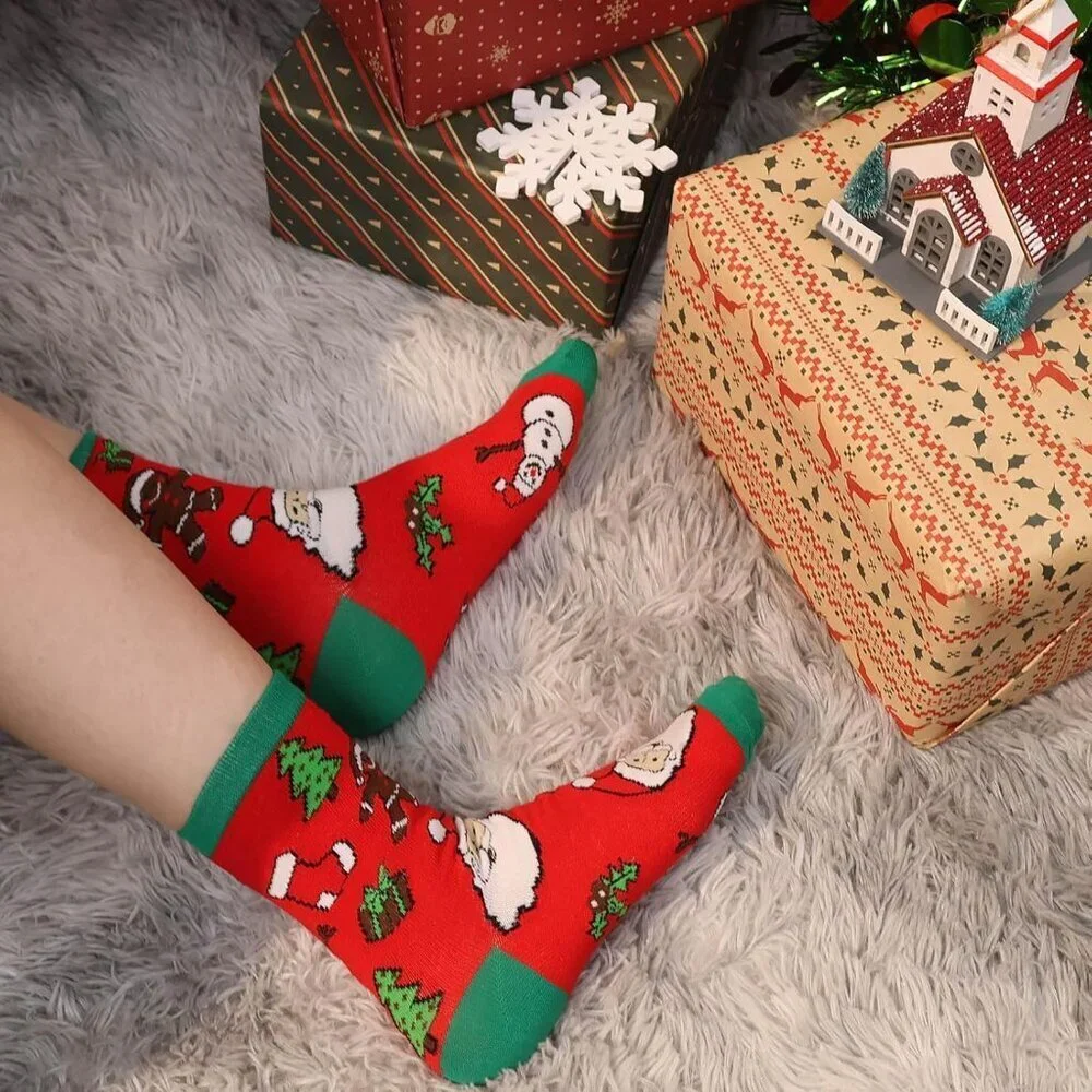 15 Pack Christmas Socks for Adults Women Holiday Gifts Casual Wear